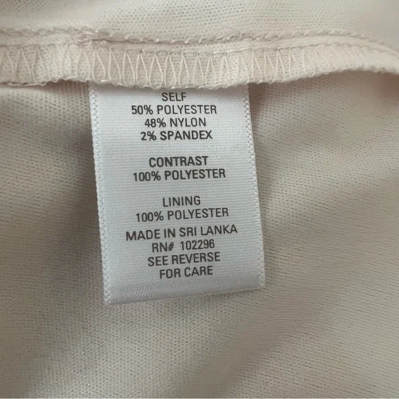 Cream dressy blouse belted sequins lace flowing sleeves. - Picture 6 of 8